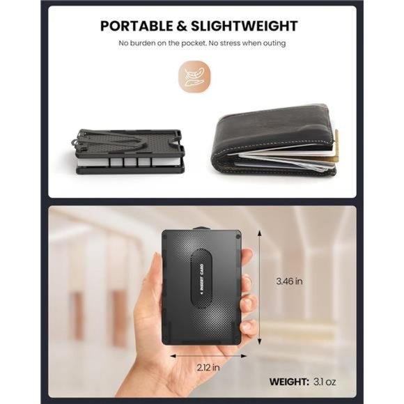 Mens Card Holder Slim Wallet Minimalist Wallet with ID Card Holder RFID Blocking - Picture 3 of 7